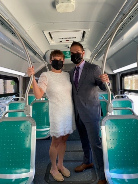 rideact's tweet photo. This past weekend, a pair of Urban Planners took AC Transit to their wedding and got married! Congratulations to Jamie and Eli. So glad to be a part of your special day. 

#Weddings #Transit https://t.co/RalXtO3fo9