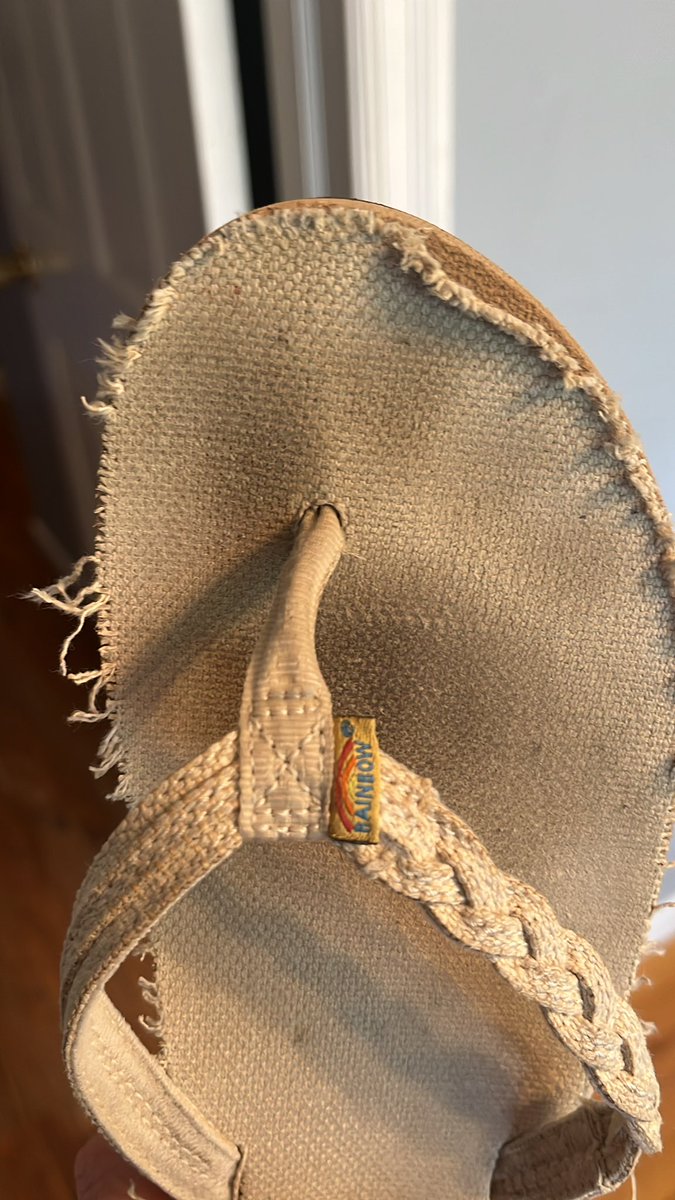 iamdannyhoward's tweet photo. @RainbowSandals Disappointed that my sandals are ripping after a year. I pay extra for Rainbows because of the quality that I’ve experienced in the past. Please help. https://t.co/yIlFV0jlSq