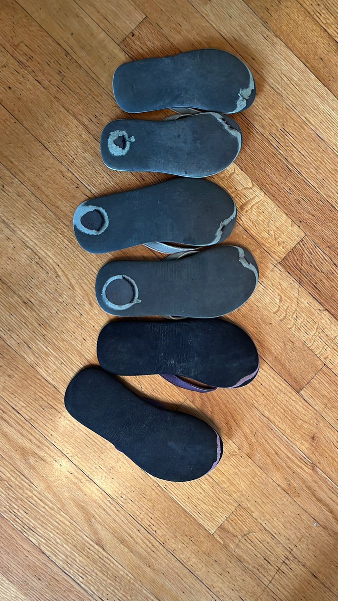 iamdannyhoward's tweet photo. @RainbowSandals Ordered these for my daughters a year ago and this is happening already. They only wear them in the summer, because we live in PA. I love Rainbow sandals and choose to pay extra for the quality, but this is not typical @RainbowSandals quality. Please help. https://t.co/hhYRHyYZ20