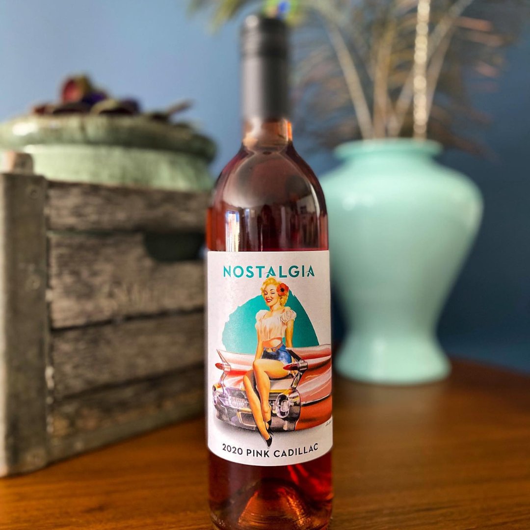 BCWine's tweet photo. Heard of the Pin Up Girls yet? Billy Jean is on the scene cruisin’ in her Pink Cadillac. @nostalgiawines Merlot Rosé is just like her, playfully alluring you with her pretty perfume of ripe field strawberries, watermelon, mango. Behind the Label: https://t.co/fCV1SI14U0 #BCwine https://t.co/vyaOXNmCXC