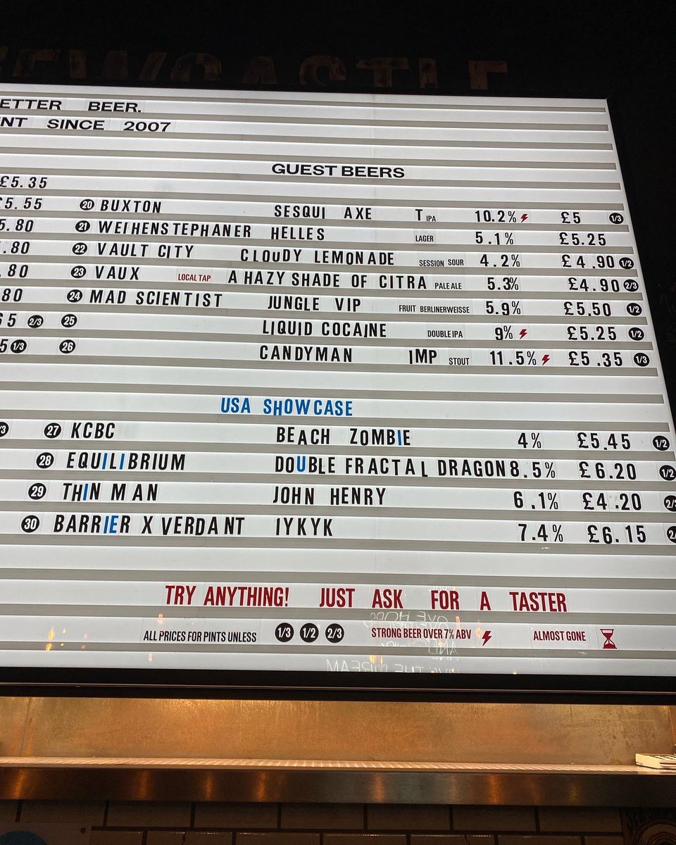 MAGIC WEEEKEND 🏉 

We’ve got you covered

Returning faves Hazy Jane Guava &amp; Jet Black Heart, a plethora of IPAs &amp; incredible guest beer from our USA takeover with rare delights from @kcbcbeer @eqbrewery @thinmanbrewery &amp; @barrierbrewingco 

#magicweekend