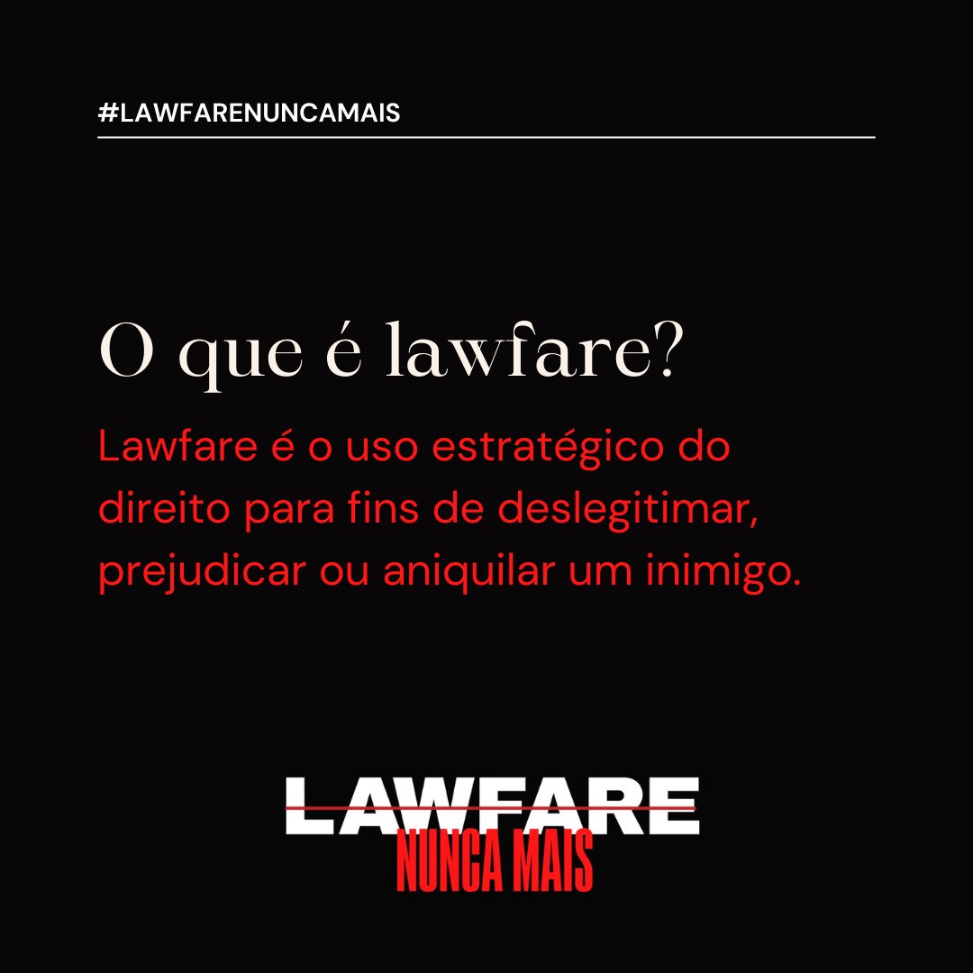LawfareNunca's tweet photo. Lawfare é o uso do Direito como arma de guerra para deslegitimar, prejudicar ou aniquilar um inimigo

Combina manipulação de informações pela mídia c/ distorção das leis

LAW (Lei) + WARFARE (Guerra)

#mensalão #mentirão #lavajato #vazajato #ministeriopublico #pgr #raqueldodge https://t.co/iWPZysVfTN