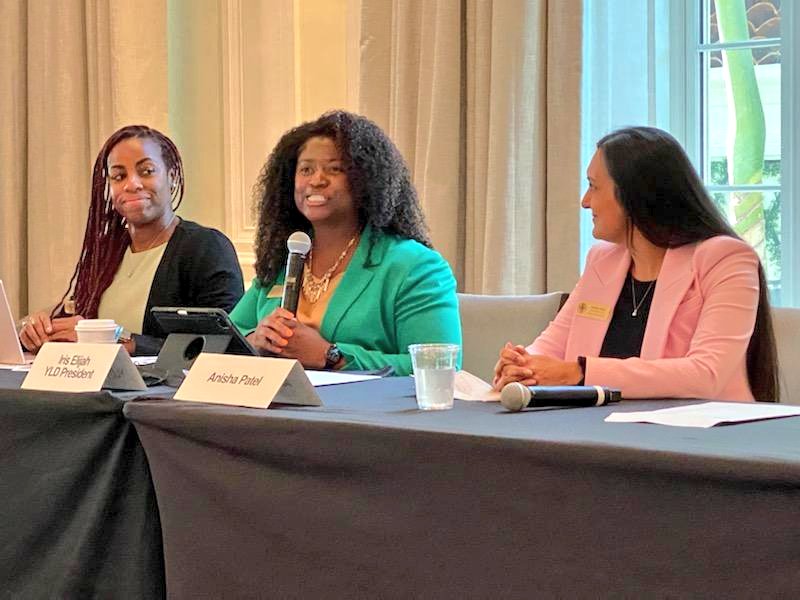 TheFlaBar's tweet photo. Day 1 of #VBLCBootCamp2022 is a WRAP with this final Breakout Session staring the #LadyLeaders of the @FlaBarYLD:

"Enlisting &amp; Retaining New Recruits" with YLD President @IrisElijah, YLD President-elect Anisha Patel and YLD Affiliates Chair Rebekah Taylor.

1/ https://t.co/a2HPINTdQS