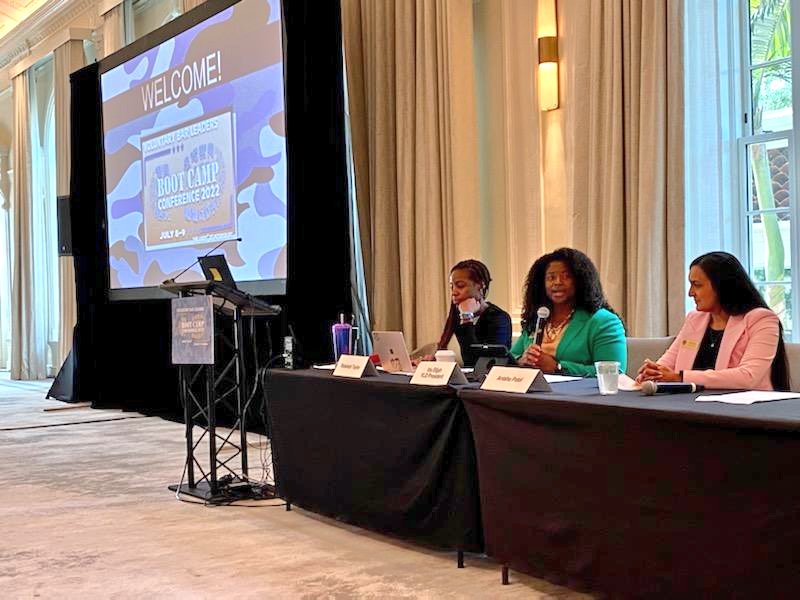 TheFlaBar's tweet photo. Day 1 of #VBLCBootCamp2022 is a WRAP with this final Breakout Session staring the #LadyLeaders of the @FlaBarYLD:

"Enlisting &amp; Retaining New Recruits" with YLD President @IrisElijah, YLD President-elect Anisha Patel and YLD Affiliates Chair Rebekah Taylor.

1/ https://t.co/a2HPINTdQS
