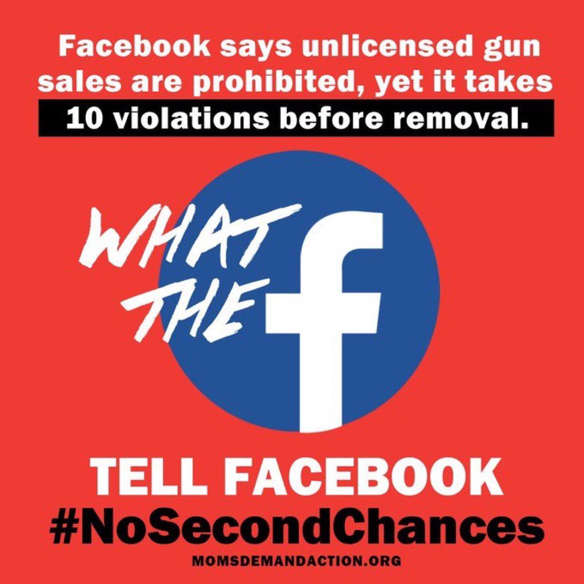 shannonrwatts's tweet photo. You know who has #NoSecondChances? Victims of gun violence. @Meta lets unlicensed gun sellers violate their policy TEN TIMES before being kicked off. You need to take gun sales on your platforms seriously b/c your inaction makes you complicit. https://t.co/BvvK24za97 @momsdemand https://t.co/23WRV5BRlM