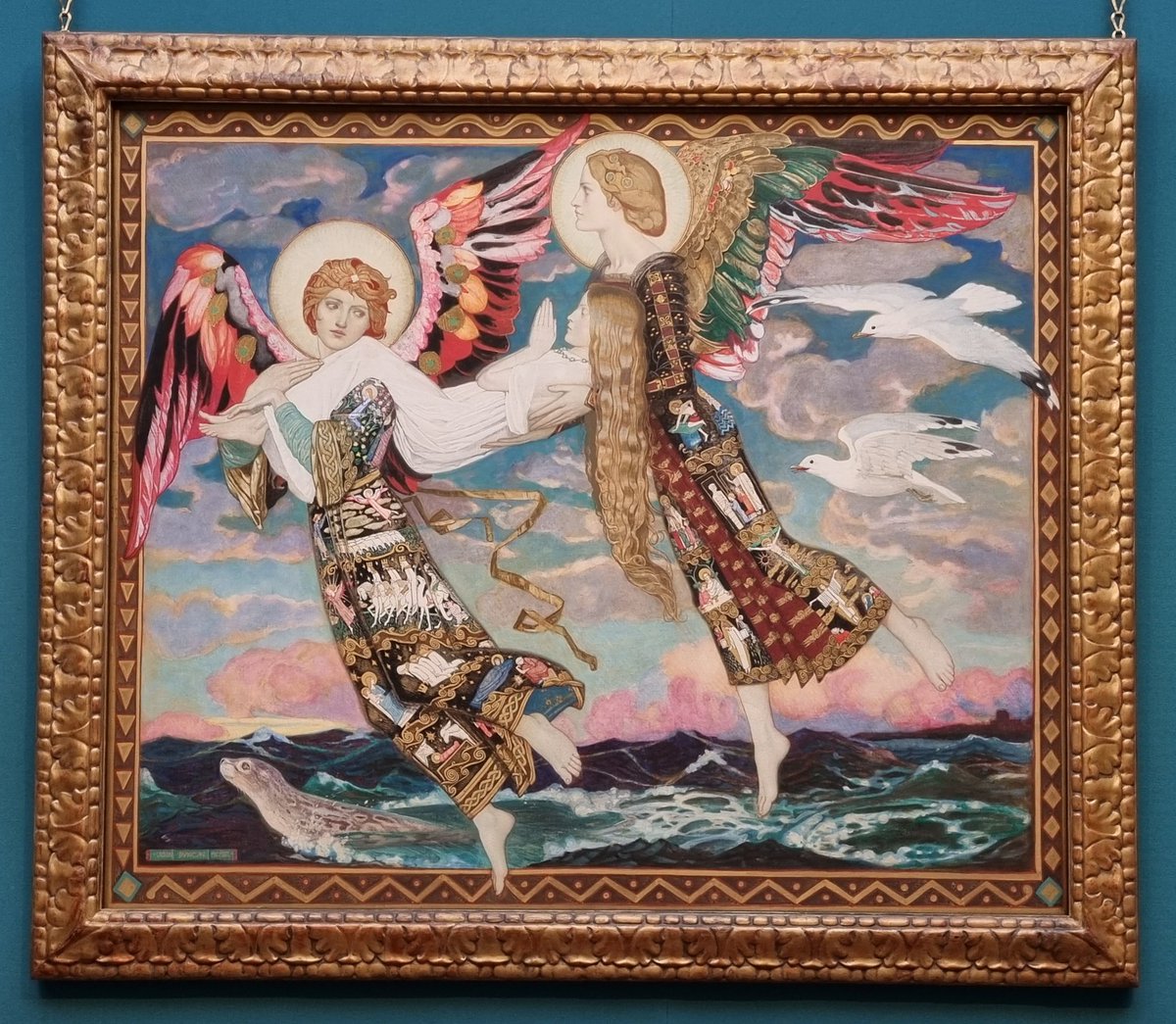 John Duncan's Saint Bride. I like everything about this. I even like the colour of the wall behind it <a href="/NatGalleriesSco/">National Galleries of Scotland</a>