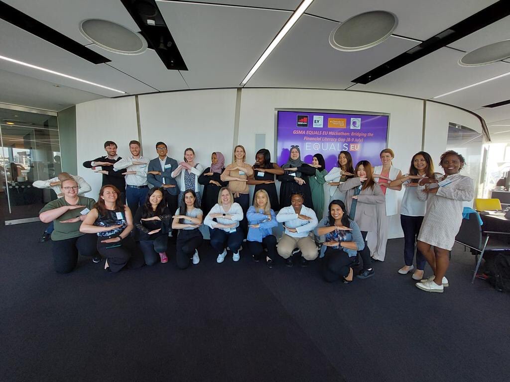GSMA's tweet photo. What a great first day at the #EqualsEUHackathons! We've had some great ideas coming out of the Hackathon and tomorrow will be the final day where the teams will finalise and present their #digital/#financial literacy solutions for #women: https://t.co/6JvAhlbZes @Equals_EU https://t.co/DGtf0JodtO