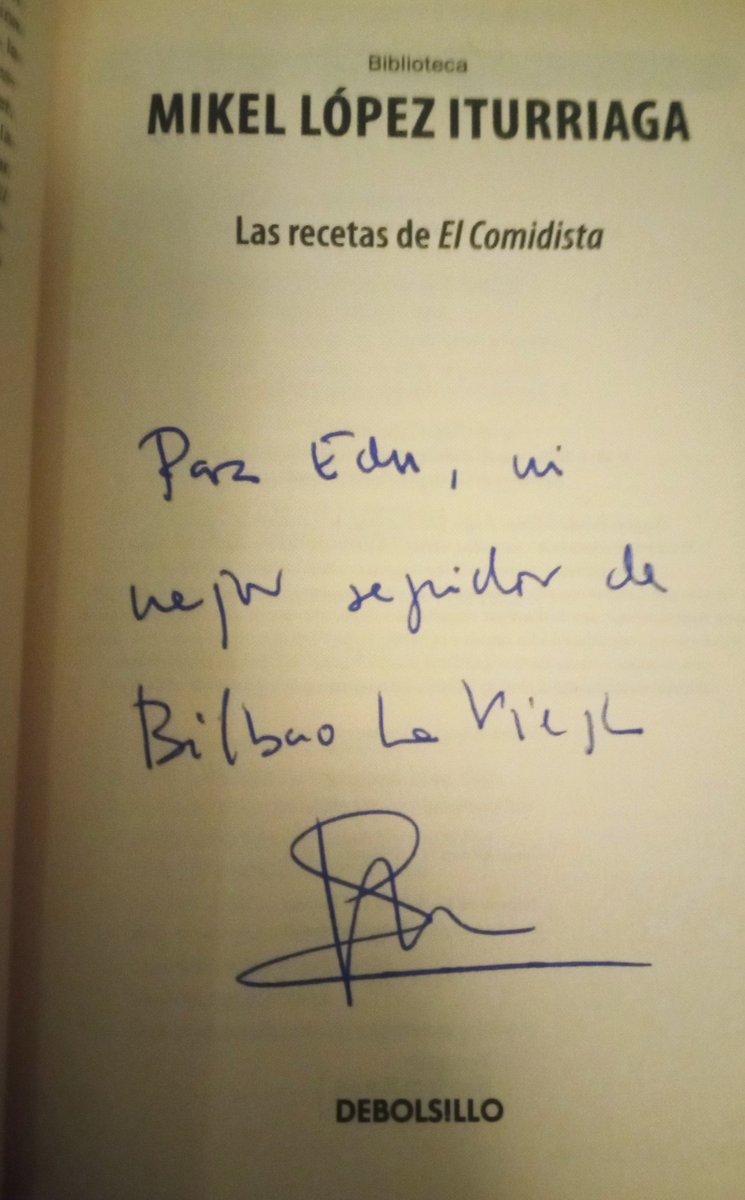 edumendibil's tweet photo. Lo mejor que me ha ocurrido hoy: entrar en un bar, encontrarme con el simpático @ElComidista , subir a casa a por el libro, volver a mi 🍺 y pedirle a Mikel que me lo firme. 🙃
#MikelLopezIturriaga @penguinrandom
#PesoNeto #RediscoveringBilbo 😎 https://t.co/HiGLG9mhsh