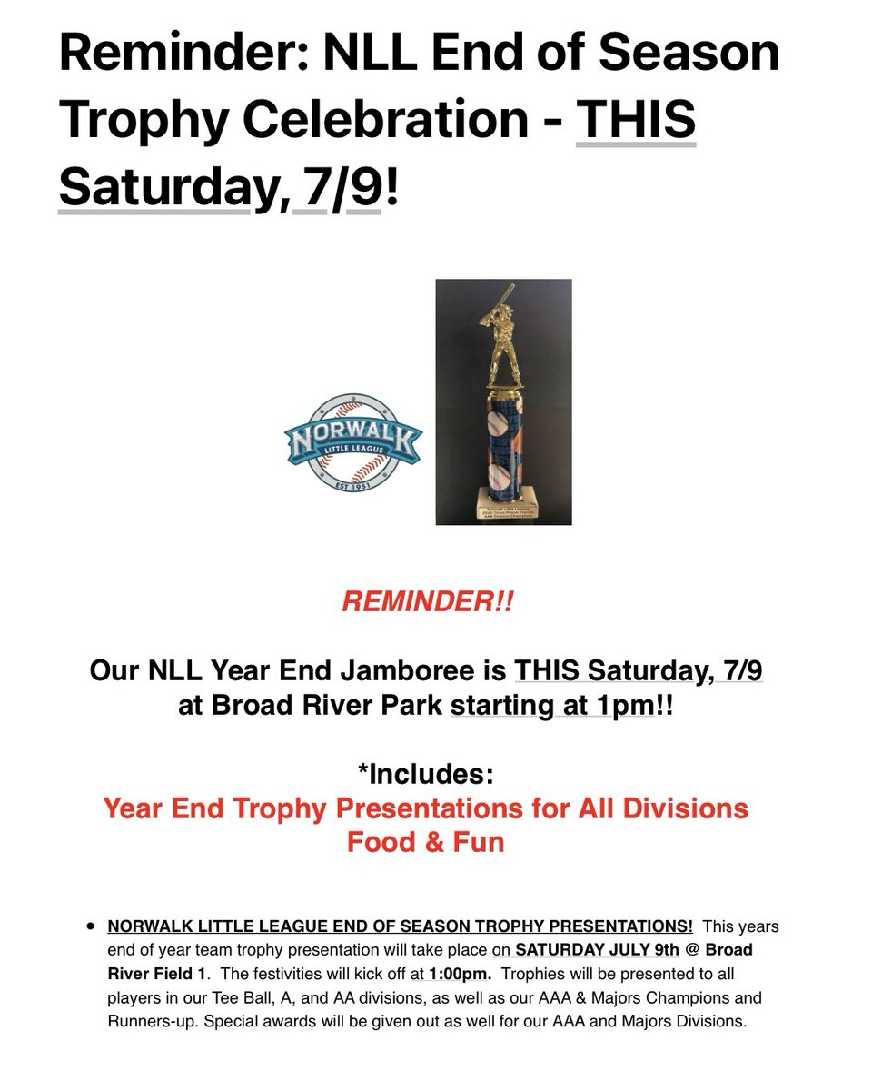 Norwalk CT Little League tweet media