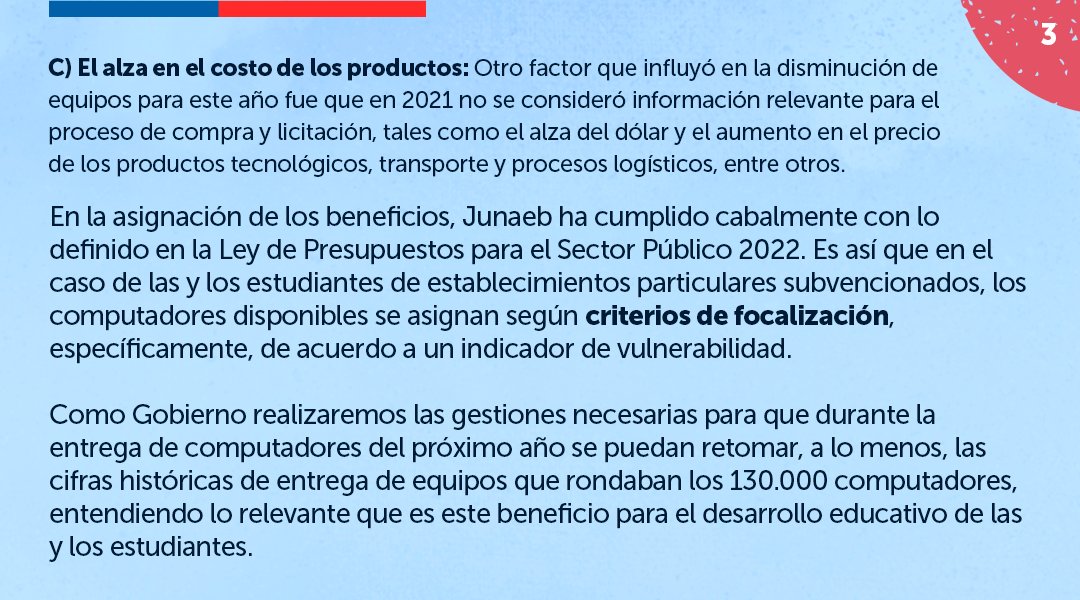 junaeb's tweet photo. A raíz de la preocupación planteada por diversas comunidades educativas y familias por la disminución en la entrega de #BecasTIC de este año, como @equipojunaeb queremos compartir con ustedes nuestra declaración pública.

Léela completa en: https://t.co/6bqjSdaX7O https://t.co/2nYdXApNRv