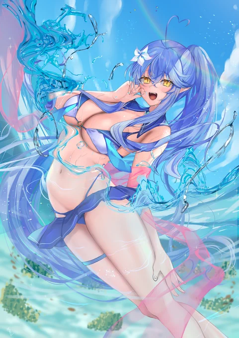 水着ラミィ #ホロライブ #雪花ラミィ #LamyArt https://t.co/6nDv77hBtF 