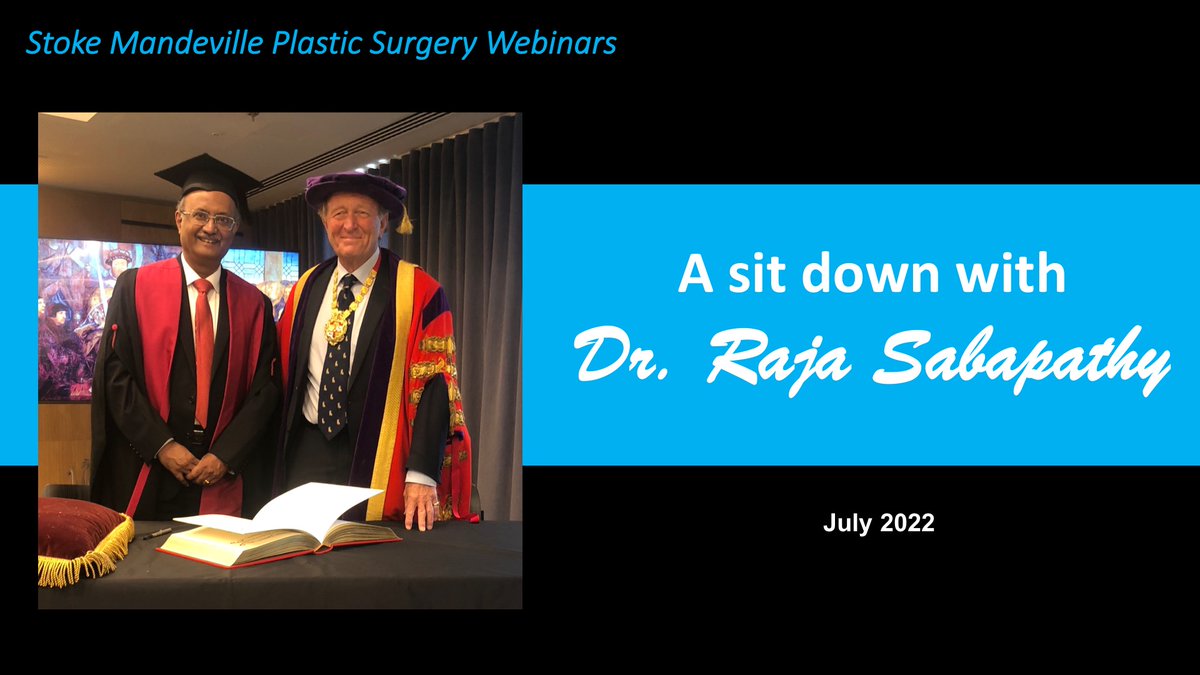 Who'd Raja invite to his dinner party? Inspiring conversation with a giant of #plasticsurgery #handsurgery &amp; #microsurgery (alumnus of #StokeMandeville, now Hon Fellow of <a href="/RCSnews/">The Royal College of Surgeons of England</a>).

stokemandevilleplastics.com/webinars

<a href="/rebecca5hirley/">Rebecca Shirley</a> <a href="/mrjnrodrigues/">Jeremy Rodrigues</a> <a href="/BAPRASvoice/">BAPRASvoice</a> <a href="/IFSSHand/">IFSSH</a> <a href="/BSSHand/">British Society for Surgery of the Hand</a> <a href="/PLASTAUK/">PLASTA</a>