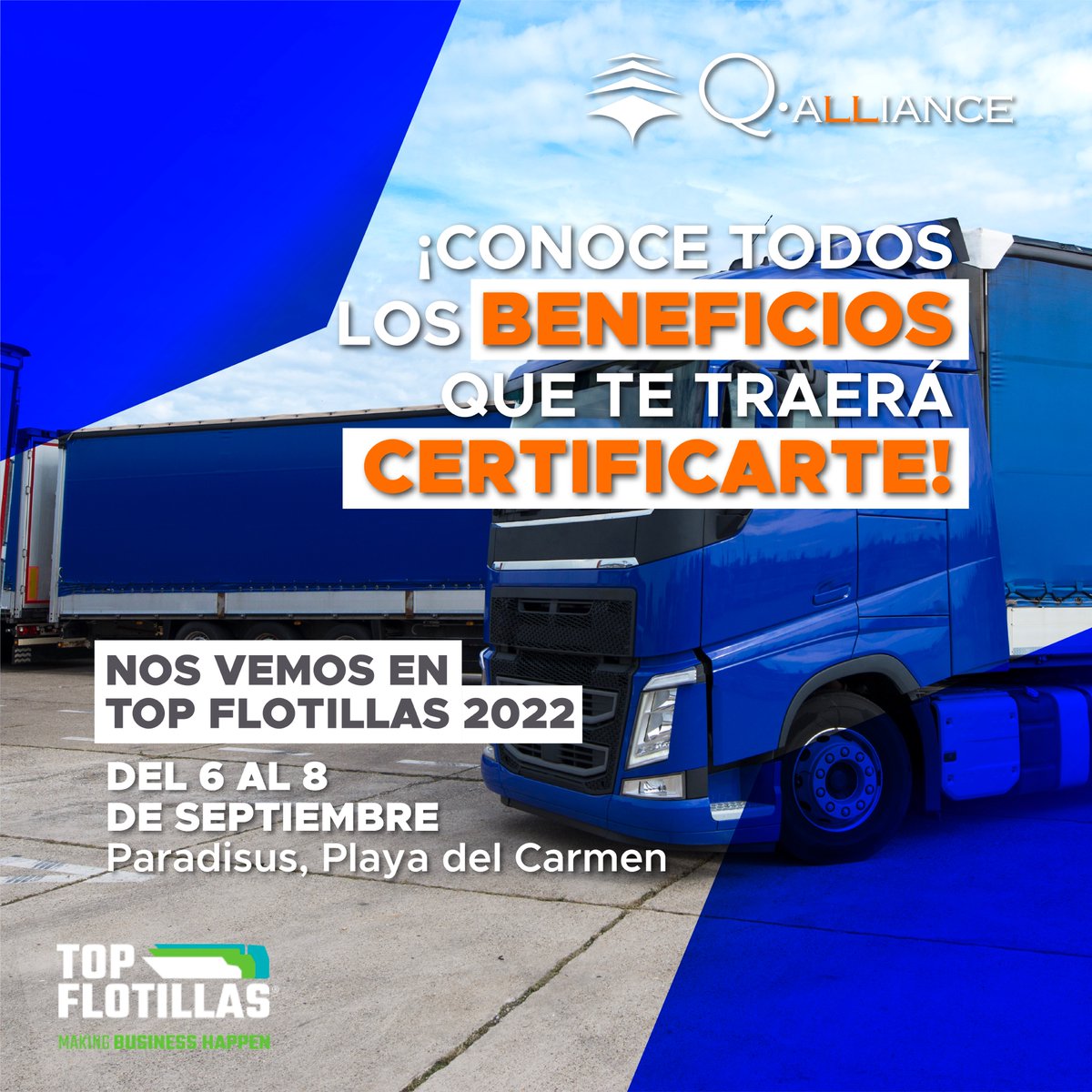 TheQalliance's tweet photo. Top Flotillas es el evento ideal para saber sobre los beneficios de la certificación ISO en dicho sector. No dejes pasar esta oportunidad y acompáñanos del 6 al 8 de septiembre en Playa del Carmen.

#Growingtogether #TopFlotillas https://t.co/FYBKFRWyxW