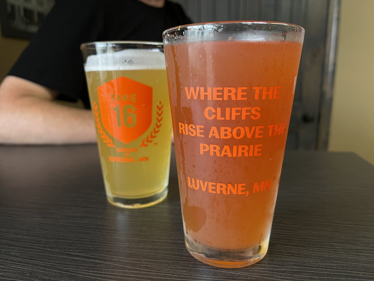 Stopped in for a pint <a href="/take16beer/">Take 16 Beer</a> after a long hike. Their South Dakota Cocktail - Kölsch beer with tomato and pickle juice - was very refreshing! #minnesotabeer #mynewfavorite