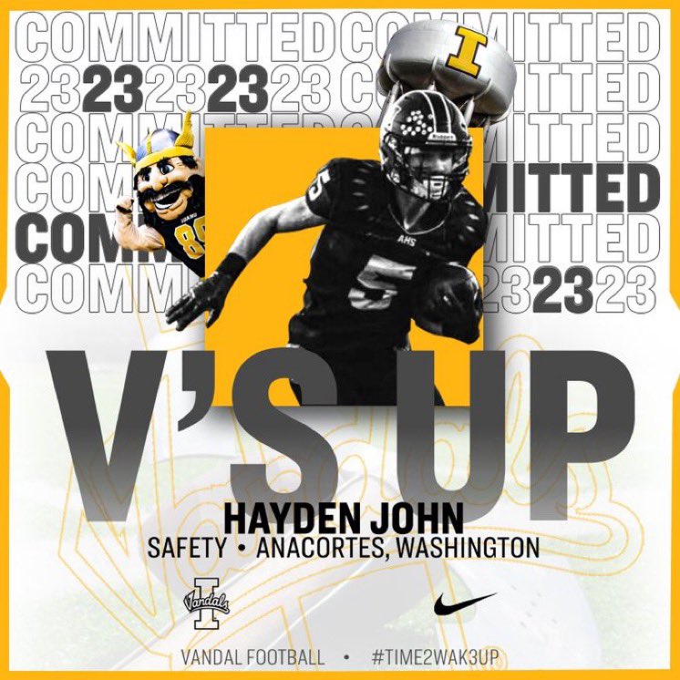 Hayden John (@haydenjohn21) on Twitter photo Thank you <a href="/Coach_Eck/">Jason Eck</a> <a href="/TylerYelk/">Tyler Yelk</a> and the Vandal staff for this opportunity. Thank you to my family, coaches and teammates! COMMITTED! #GoVandals ✌️<a href="/VandalFootball/">Idaho Football</a> <a href="/BrandonHuffman/">Brandon Huffman</a> <a href="/RylandSpencer/">Ryland Spencer™</a> <a href="/CoachPortz/">Coach Portz 🏈</a> <a href="/RealMG96/">Marcus “MG” Griffin</a> <a href="/TFordFSP/">Tracy Ford</a> Thank you <a href="/Coach_Eck/">Jason Eck</a> <a href="/TylerYelk/">Tyler Yelk</a> and the Vandal staff for this opportunity. Thank you to my family, coaches and teammates! COMMITTED! #GoVandals ✌️<a href="/VandalFootball/">Idaho Football</a> <a href="/BrandonHuffman/">Brandon Huffman</a> <a href="/RylandSpencer/">Ryland Spencer™</a> <a href="/CoachPortz/">Coach Portz 🏈</a> <a href="/RealMG96/">Marcus “MG” Griffin</a> <a href="/TFordFSP/">Tracy Ford</a>