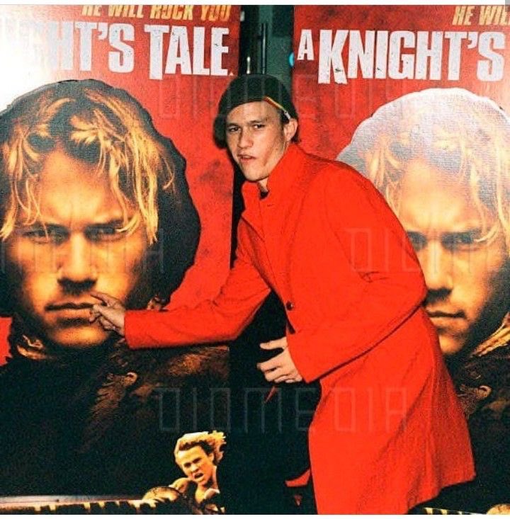 heathsarchive's tweet photo. heath ledger for a knights tale (behind the scenes &amp; promo) https://t.co/9dURm6rokA