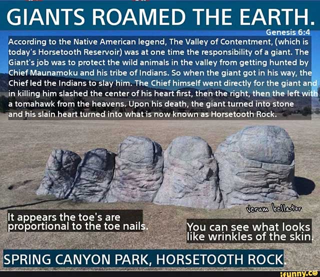MC_Floh's tweet photo. @conspiracyb0t "#Giants roamed the Earth"
The "#Horsetooth Rock" (Spring Canyon Park, CO/USA)
#Giant #Nephilim
#Genesis #Bible #Tellinger https://t.co/hWyTDpXNFT