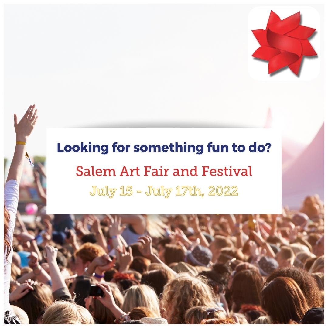 Looking for something fun to do?

The Salem Art Fair is July 15th - July 17th

Visit ow.ly/4lj050Jma6K for more information