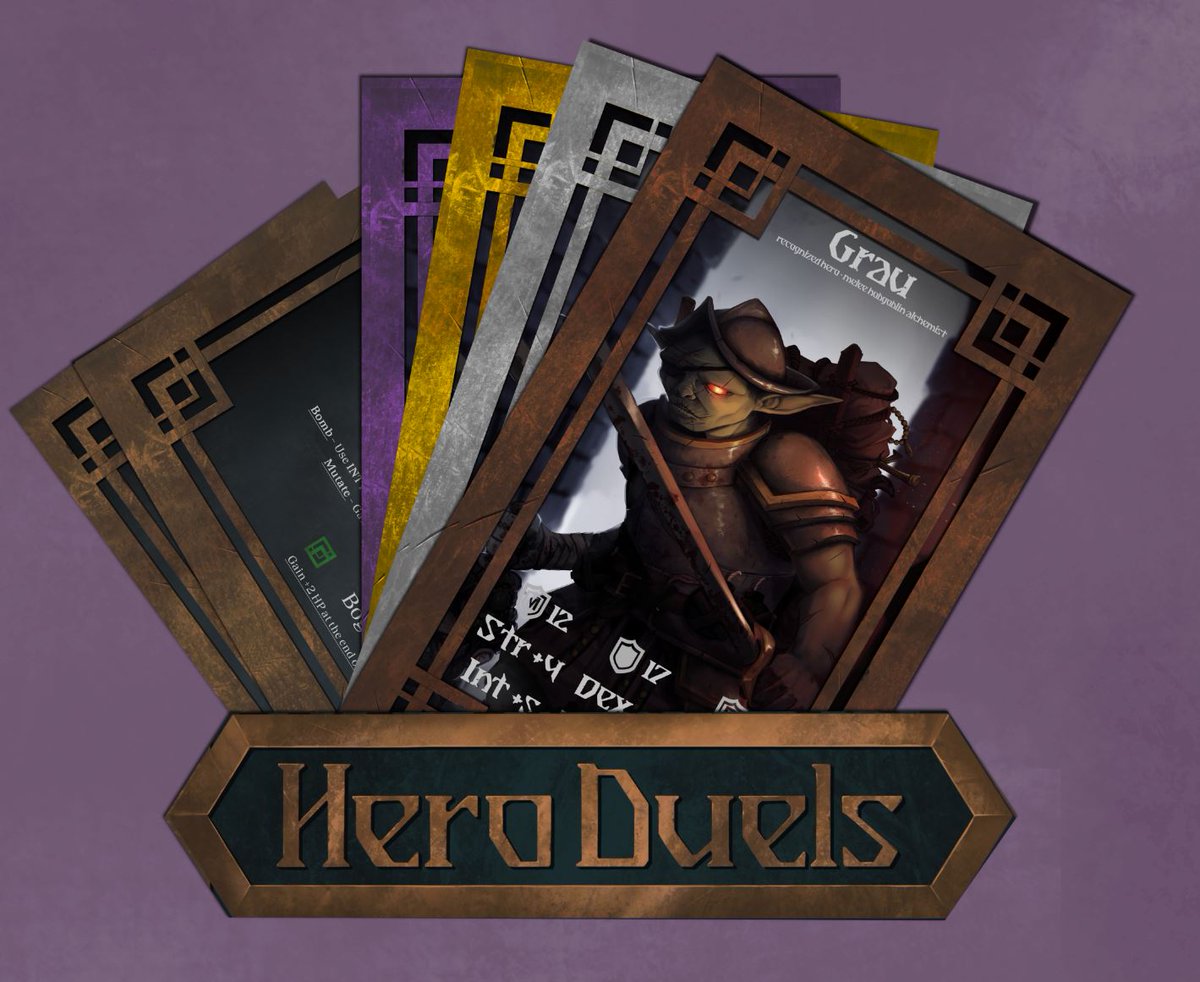 BasicallyGPod's tweet image. ... WHAT?!

🔥🎉Grau, the goblin alchemist Hero Duels and action cards are here!! 3 completely playable Hero Duels cards are coming your way!🎉🔥 #dnd #ttrpg