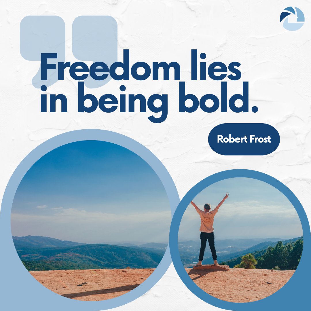 MarkChrismanSD's tweet photo. When we put our best and boldest foot forward, that is when we are taking advantage of our freedom to its fullest. Take a moment today and consider how your next decision can be bold and free. #QOTD #RobertFrost #Freedom #BeBold #Bold #FreedominBoldness https://t.co/DGrveFNebN