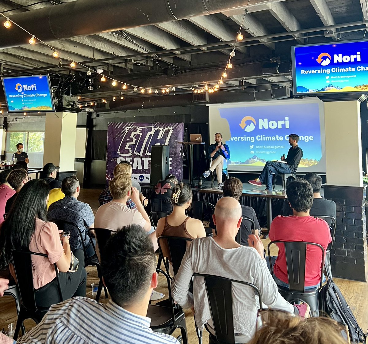 Live from <a href="/ETH_Seattle/">ETH Seattle</a> by <a href="/DystopiaLabs/">DystopiaLabs</a>: Nori’s <a href="/paulgambill/">Paul Gambill</a> presenting on “How NFTs Can Be Utilized As Part of the Environmental Solution vs. Part of the Problem” w/ <a href="/jasonp/">Jason Preston</a> from <a href="/alsoplouie/">Alsop Louie Partners</a>
