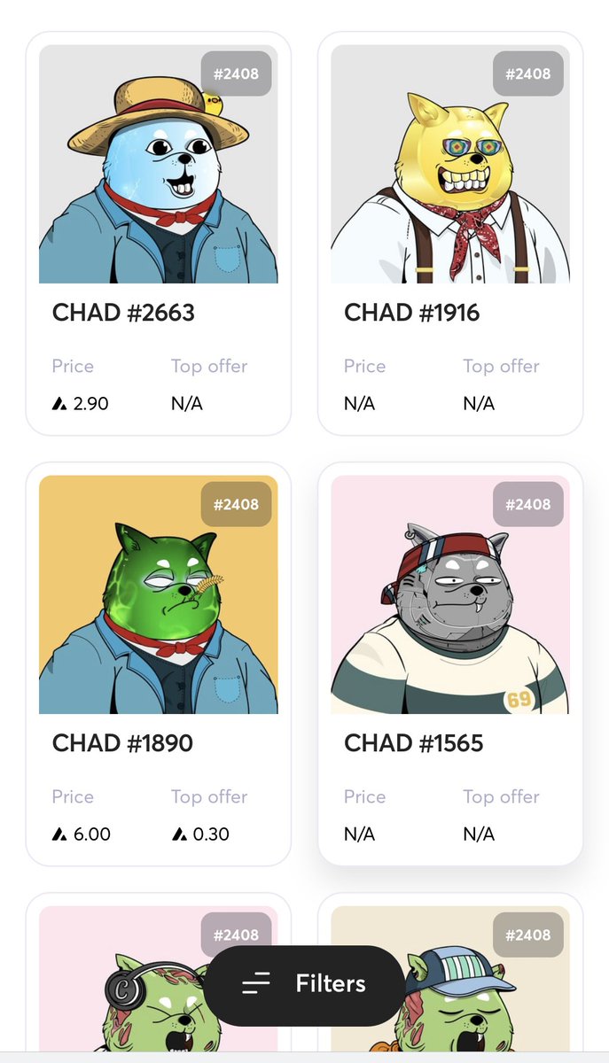 0xCuu's tweet photo. @avaxchaddoge @joepegsnft There are a bunch of rare doges that have wrong rarity ranking (all 2408??) please fix soon. https://t.co/9OUlnKqpvM