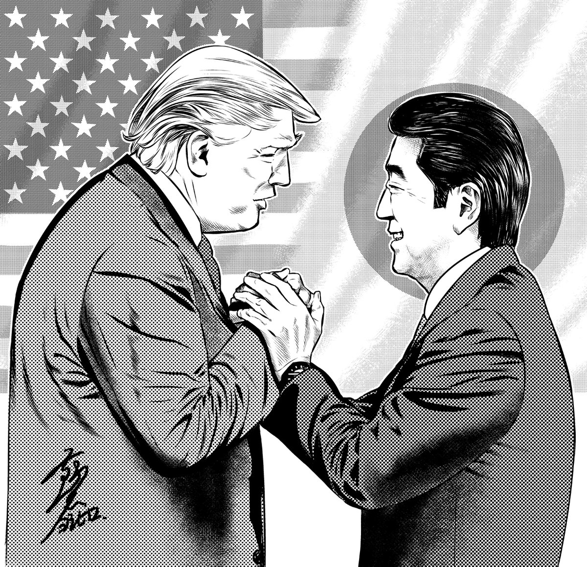 トランプ前大統領「彼のような人は、もう二度と現れないだろう」安倍元首相の死去を受け | FNNプライムオンライン https://t.co/v6ovWDvj01 
昔描いたイラスト出て来た。なんかどっちも良い顔してるよな。 