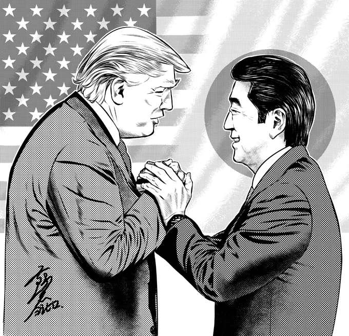 トランプ前大統領「彼のような人は、もう二度と現れないだろう」安倍元首相の死去を受け | FNNプライムオンライン https://t.co/v6ovWDvj01 
昔描いたイラスト出て来た。なんかどっちも良い顔してるよな。 