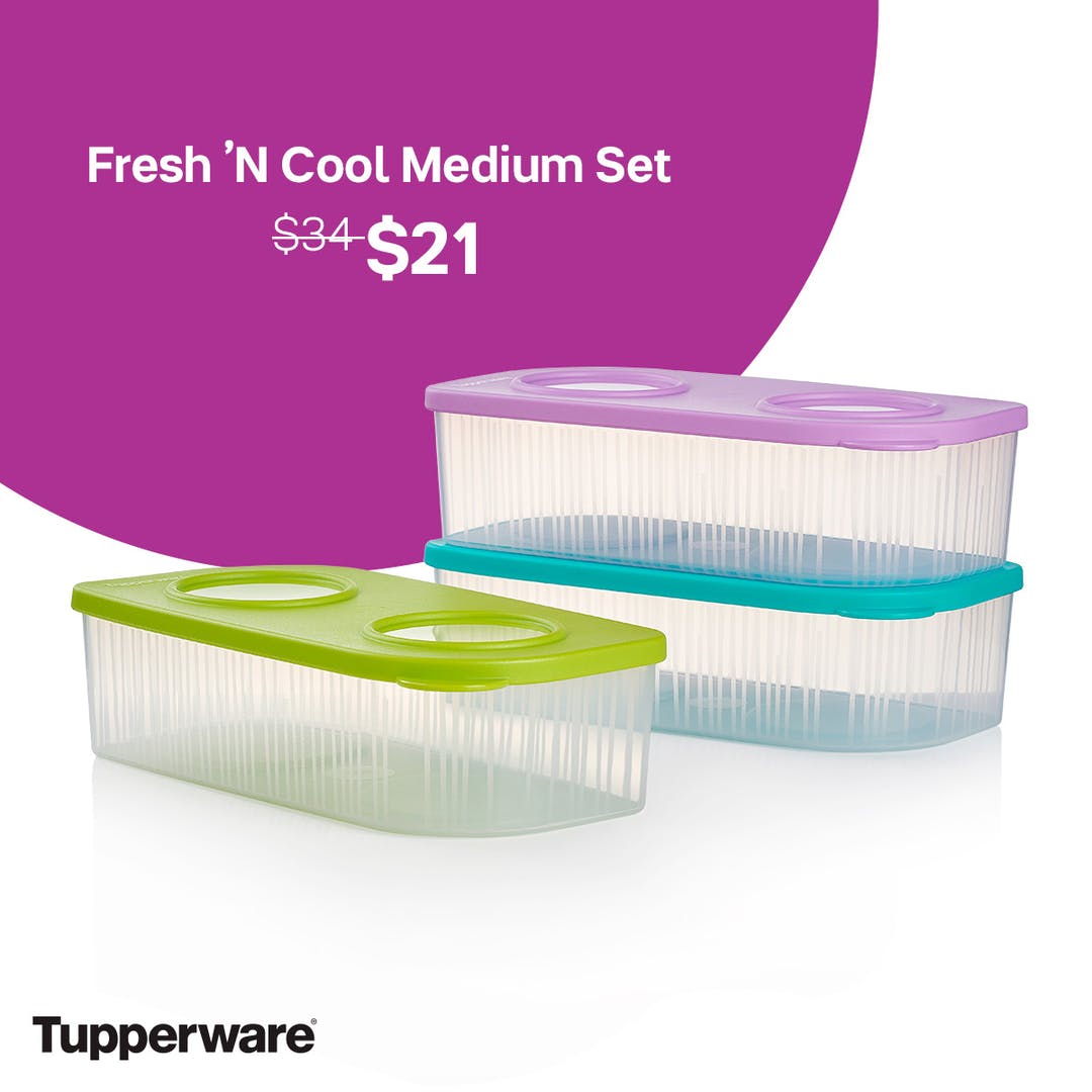 bethany3277's tweet photo. Fresh ’N Cool Medium Set - Includes three 41⁄2-cup/1.1 L Rectangular containers. #tupperware #tupplife #choosetup #tupper #tupperwareonline #tupperlove https://t.co/1IcvHxJlLm https://t.co/AFld2pSoXj