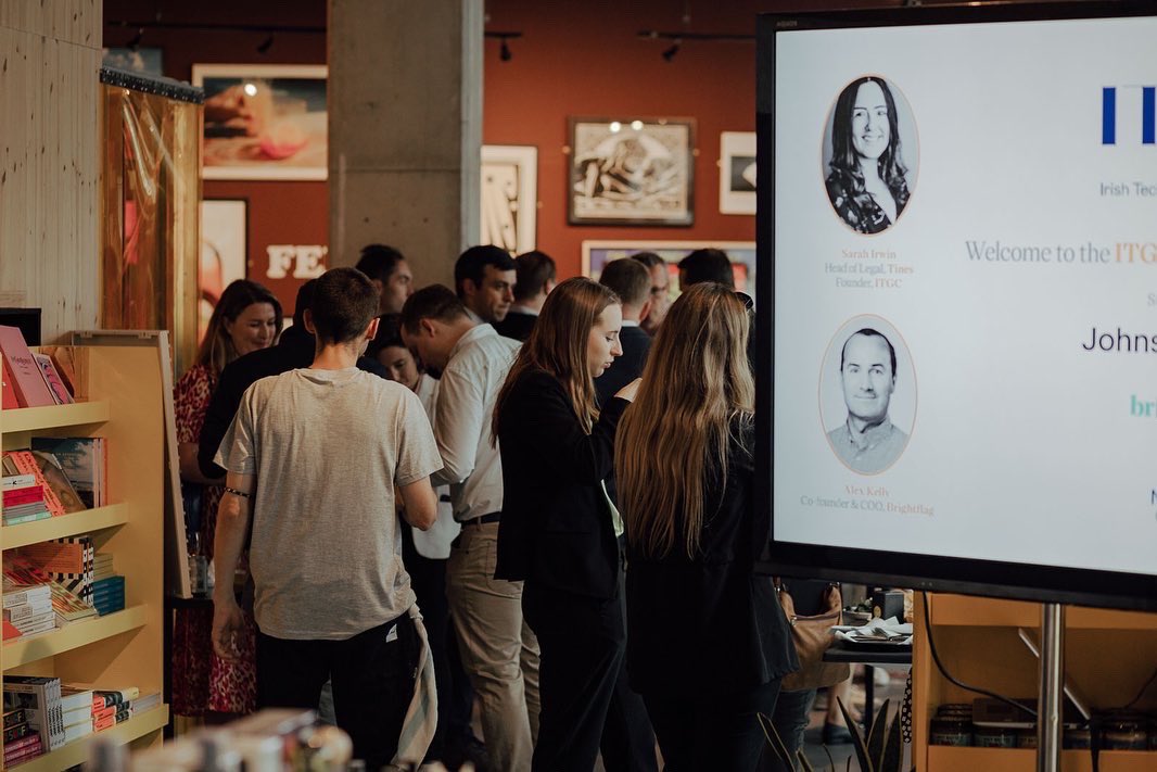IrishTechGCs's tweet photo. Superb night at #LegalTechOpsIreland on Wednesday night. Thank you to everyone who attended, sponsored and supported us @brightflaghq Johnson Hana @maplesgroup @ironclad_inc #irishtechgc #legalops #legaltech #legalinnovation https://t.co/LzTq0MvSHS