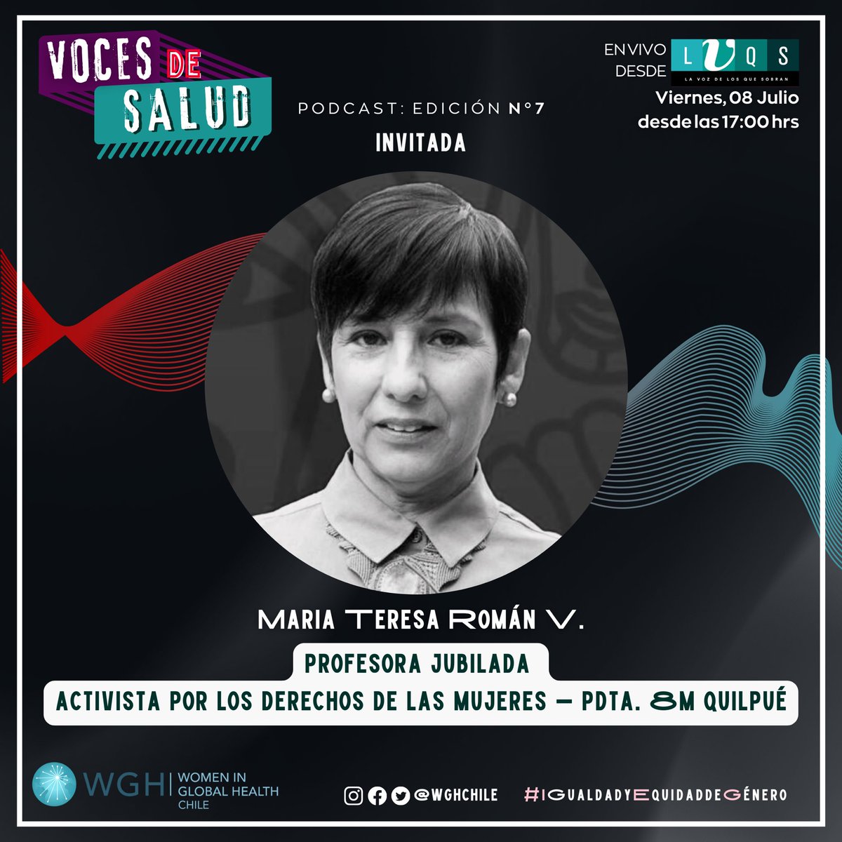 wghchile's tweet photo. 🗣️María Teresa Román: "Tenemos una realidad precaria en Hospital de Quilpué (...) Como mujeres que usamos el sistema de salud precario, notamos que falta personal para abordar la salud sexual adecuadamente. Lo veo desde como profesora", dice en #VocesDeSalud
#wgh
#MatronasDeChile https://t.co/CNtYuuzhwB