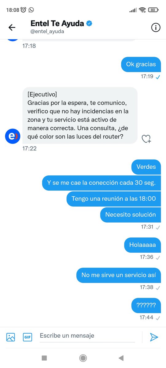 rovilch's tweet photo. @entel_ayuda Estimados sigo con el problema ...en DM me dejaron de hablar...cuál es la solución al mal servicio? https://t.co/QB1IY411uP