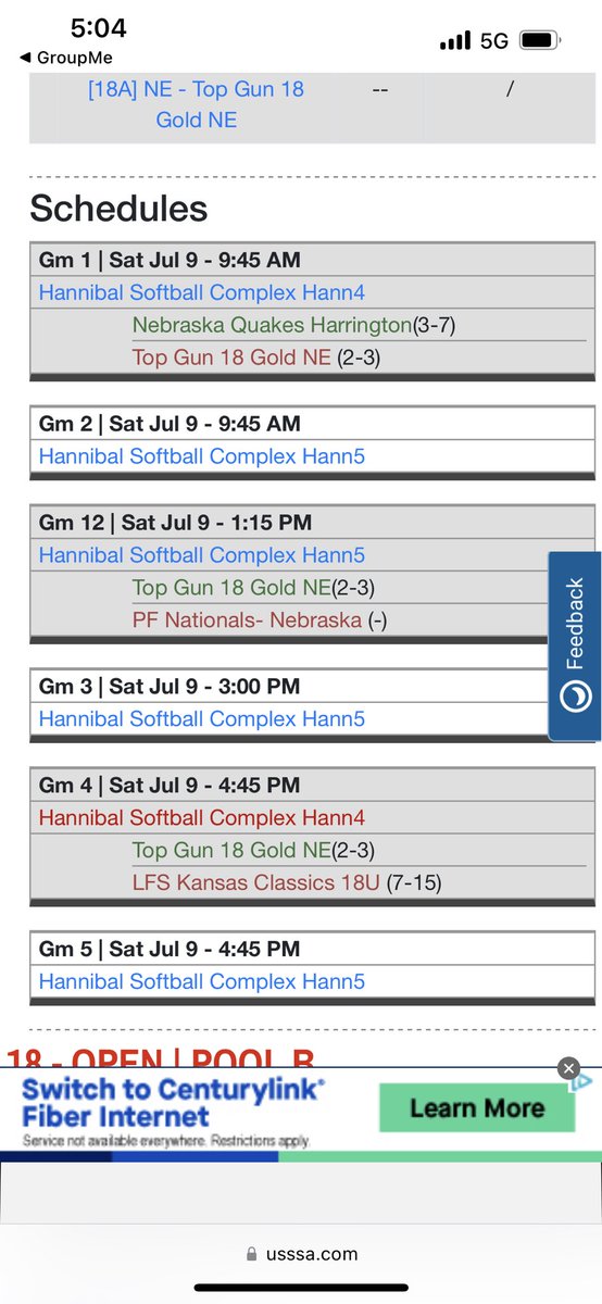 🚨We have a schedule change for tomorrow in Beatrice! Pool play games at 9:45AM/1:15PM/4:45PM🚨Hannibal SB Complex 🥎🥎