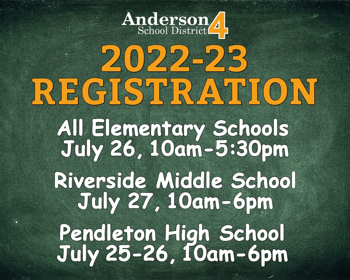 ASD4 Families, registration is coming up soon! If you're not able to attend on the designated day, please contact your child's school office ASAP to make other arrangements.