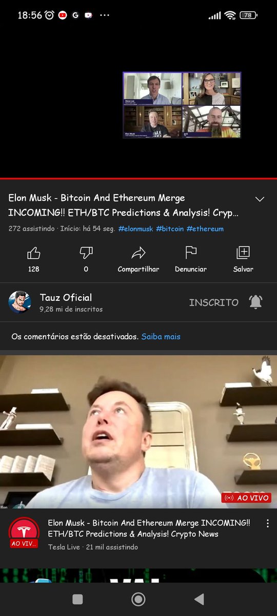 gesluqueK's tweet photo. Galera aparentemente o Tauz teve seu canal Hackeado nesse momento, tem uma live de Bitcoin no canal dele https://t.co/5jv01Mhgc9