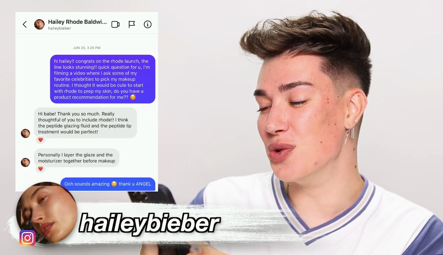 Hailey Bieber Outfits on Twitter "James Charles sent a DM to Hailey