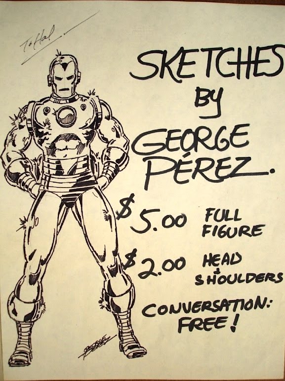 Flashback: George Perez used to charge $5 for an original full figure sketch.
