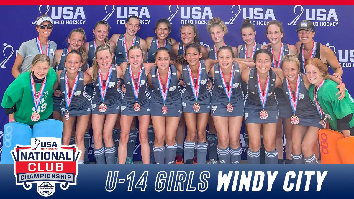 USA Field Hockey (@usafieldhockey) on Twitter photo Congratulations to the U-14 Girls National Club Championship, presented by <a href="/YOLOSportswear/">YOLO Sportswear</a>, medalists!
🥇 <a href="/WCEaglesFH/">WC Eagles</a>
🥈 <a href="/CentralPennFH/">Central Penn Field Hockey Club</a>
🥉 <a href="/WindyCityFH/">Windy City FH Club</a>
#NCC2022 Congratulations to the U-14 Girls National Club Championship, presented by <a href="/YOLOSportswear/">YOLO Sportswear</a>, medalists!
🥇 <a href="/WCEaglesFH/">WC Eagles</a>
🥈 <a href="/CentralPennFH/">Central Penn Field Hockey Club</a>
🥉 <a href="/WindyCityFH/">Windy City FH Club</a>
#NCC2022