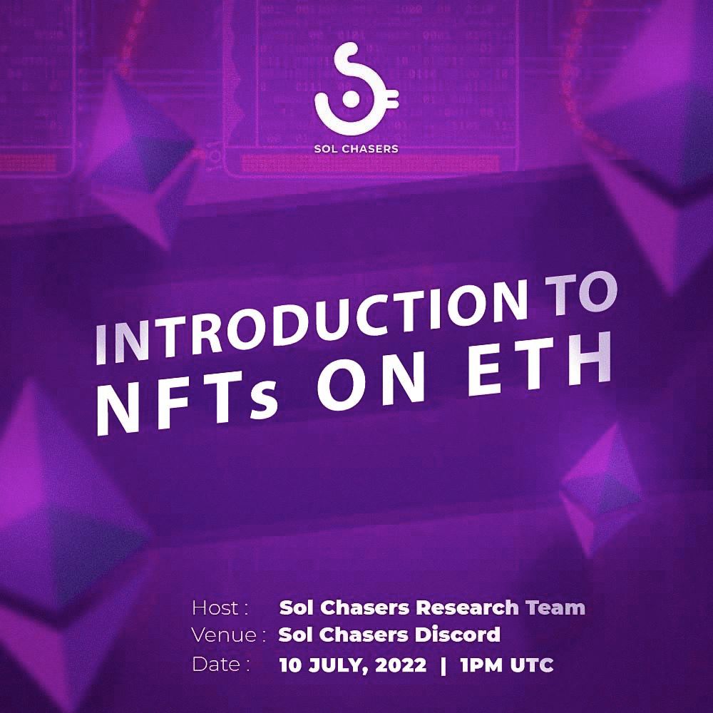 Do you want to know more about ETH NFTs? 

Then join us for our class "Introduction to NFTs on ETH" by the SOL Chasers research team on the 10th of July.

Link will be open for 🤐

discord.gg/TyK6DPyF

Disclaimer, this link does not grant permanent access