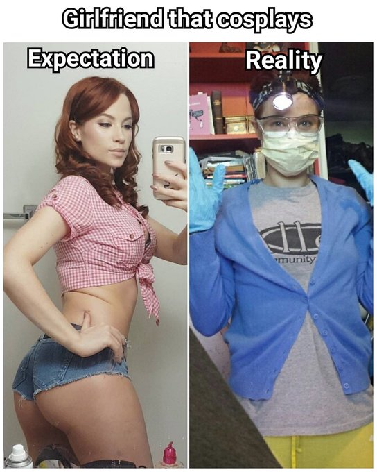 Cosplayer gf expectation vs reality https://t.co/hgkFE7evEd