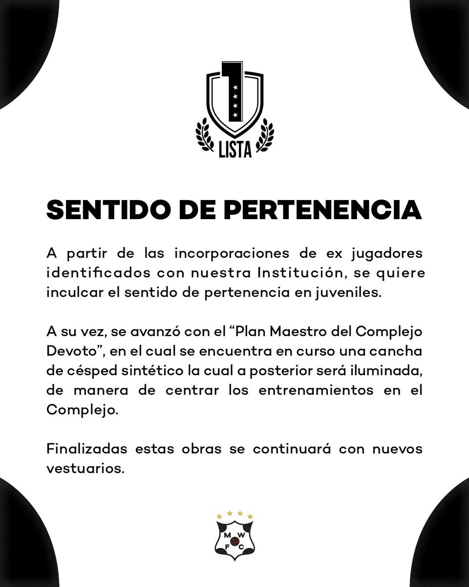 Lista 1 - M. Wanderers tweet media