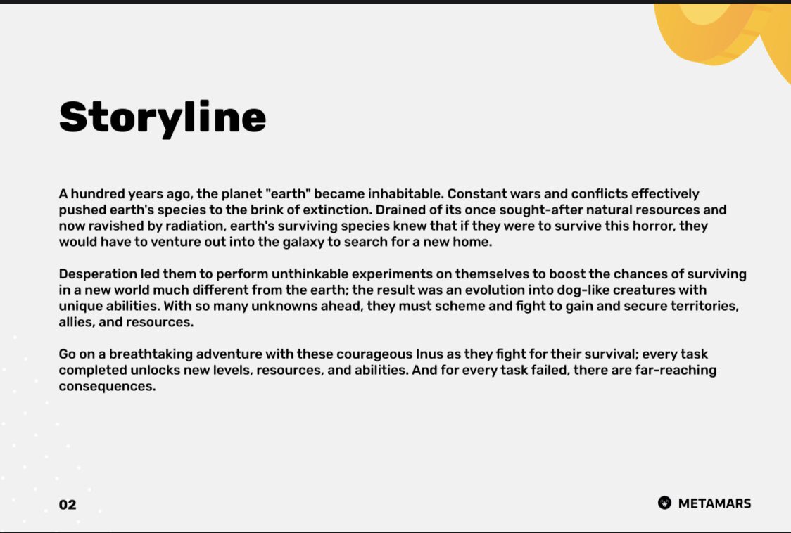 Metamars Game pitchdeck spoilers . Have you read through our storyline . Tell us what attracts your interest the most and what raises more questions for you . #safemarsinu #Binance #P2E #NFT
