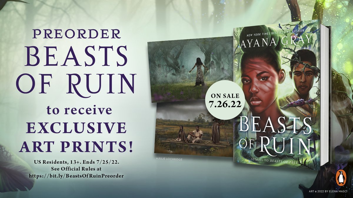 PenguinTeen's tweet image. 2 weeks to go 👀 Preorder your copy of @AyanaGray's #BeastsofRuin and upload your receipt to receive exclusive art prints!

For rules &amp;amp; entry: bit.ly/BeastsOfRuinPr…