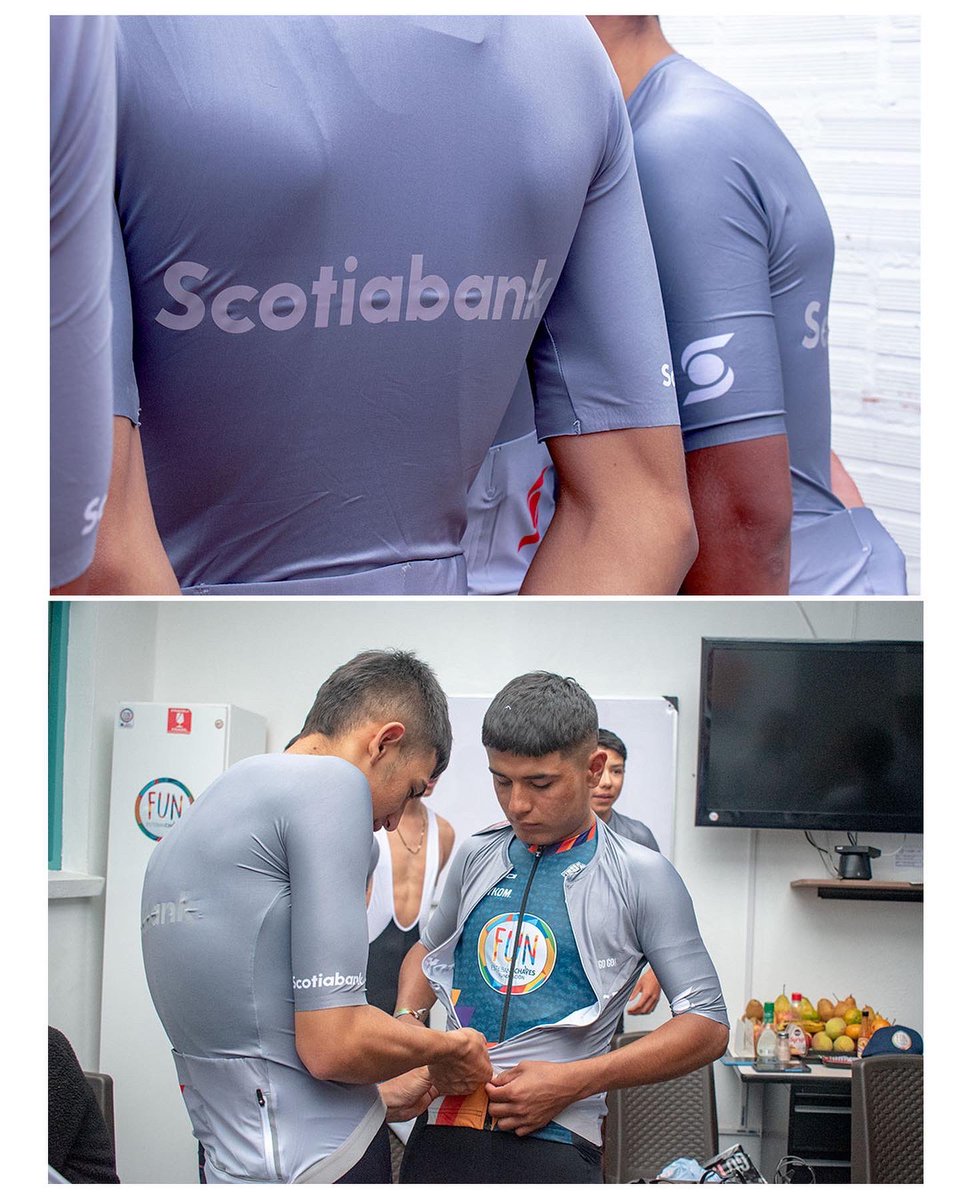 🫶🏻Nuestro equipo FUN tiene nuevas jerseys, gracias a @scotiabank ✨ 🚴‍♂️Nuestros deportistas están agradecidos con este gran detalle y sin duda les darán un excelente uso 🤩 #ciclismo #equipofun #scotiabank #jersey #funchaves #lossueñossecumplen
