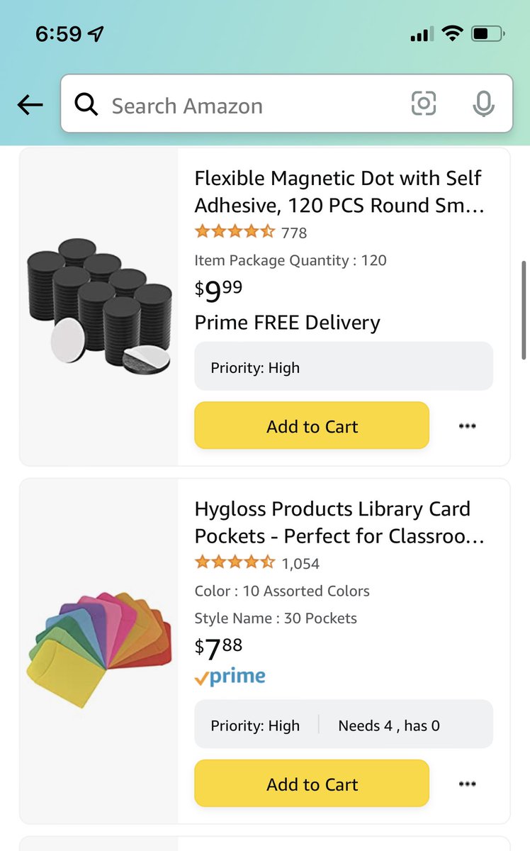 ameilleur's tweet photo. @MelissaDarrow I have two high priority things under $10!  Magnets and library pockets are things I use in my speech room every day!  Thanks for considering me ❤️ https://t.co/7Lnv3W2CFi https://t.co/j0hau5njlr