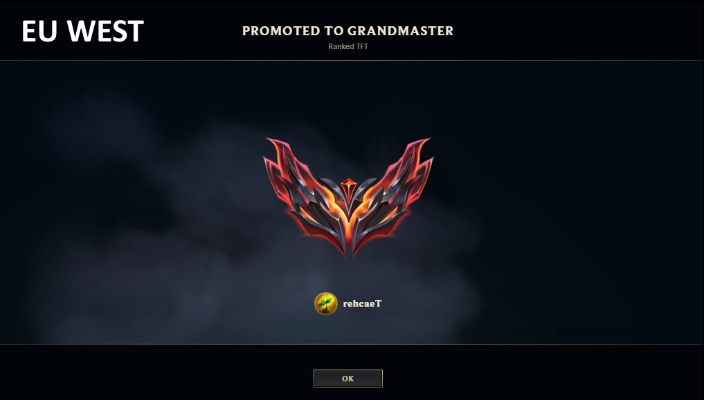Leider beim Golden Spatula Cup#1 in den letzten Games versagt.  3 - 6 - 4 - 2 - 7 - 6

Als mageren Trost haben wir Grandmaster auf EU West erreicht.

Montag steht der Closed Qualifier für die SINN Liga an :)
Dafür nochmal reinschwitzen. 💪