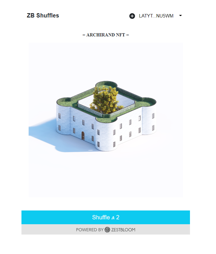 An #ALGO developer team that I've been fortunate to meet and work with from the time I joined the #algofam is <a href="/ZestBloom/">True Tales</a> . They're developing amazing tools for creators and recently, they built this integrated shuffle feature on my website for Archirand! Amazing team 👏