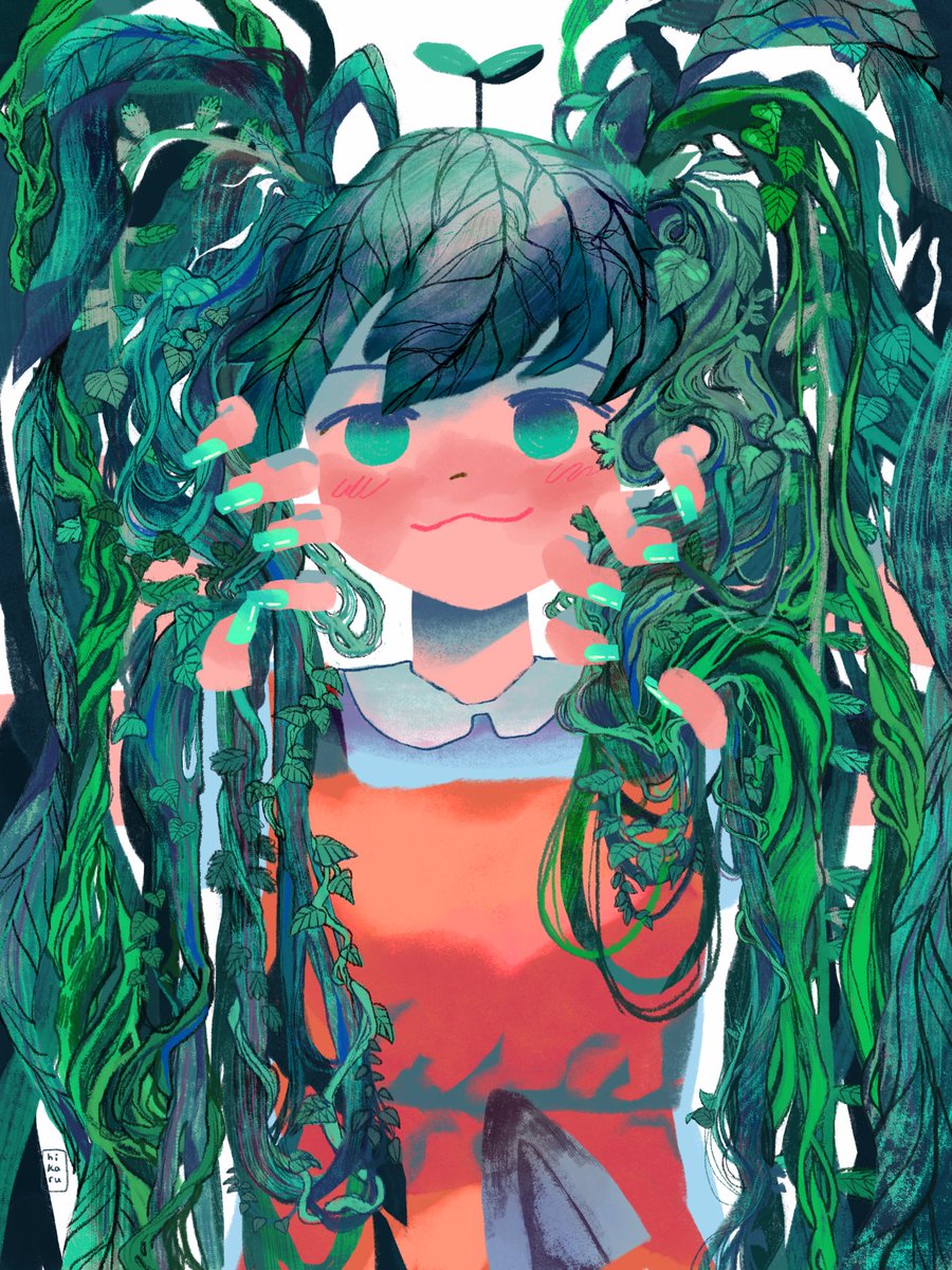 初音ミク「plant miku 🌱🌿
#初音ミク 」|hikaru🍑のイラスト