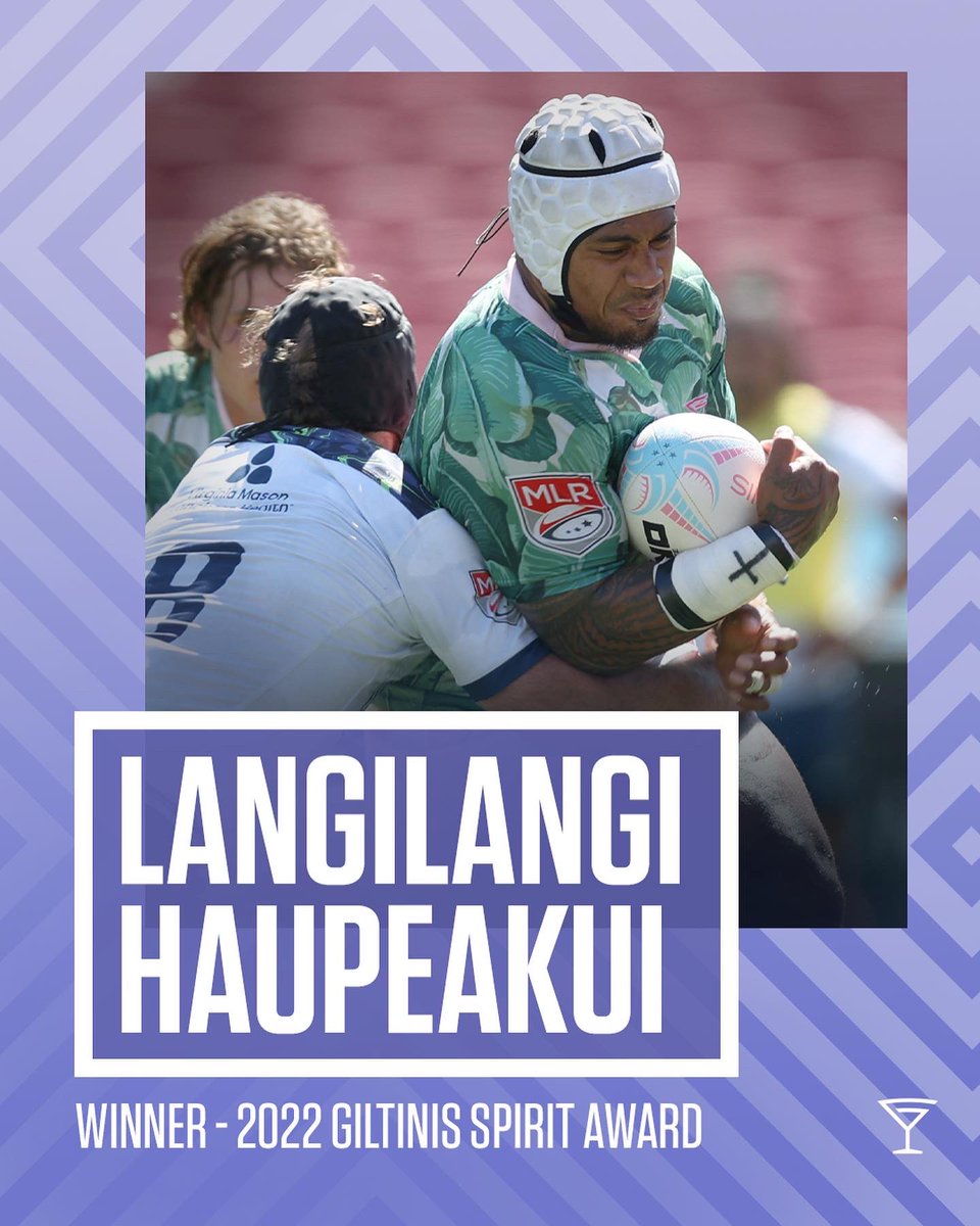 Three cheers for Langilangi! 🍸🍸🍸

Langilangi made his remarkable comeback from injury in Round 14 of the 2022 <a href="/USMLR/">Major League Rugby</a> Season, earning him the 2022 Giltinis Spirit Award for outstanding grit and tenacity.

MEDIA: youtube.com/watch?v=356VXx…