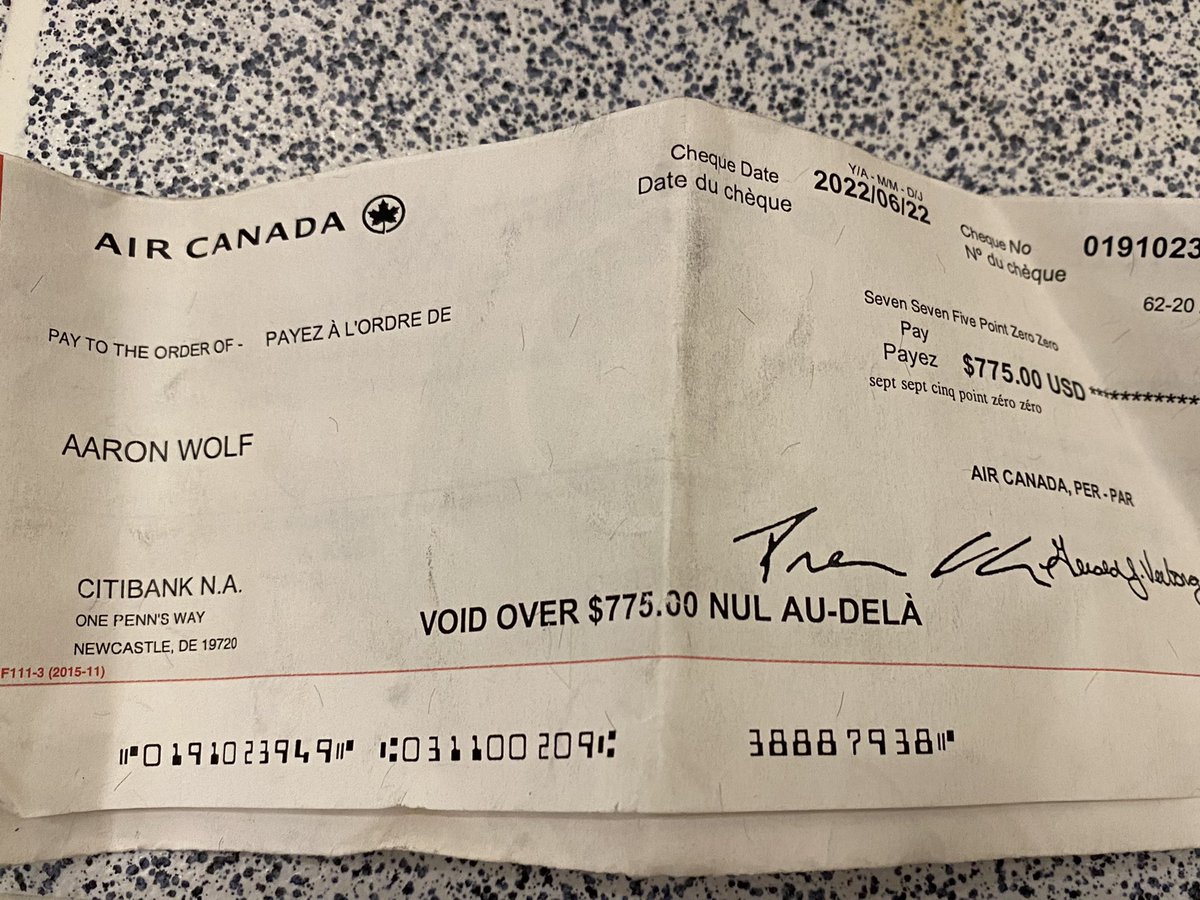 Hey #AirCanada  this is abt way more than just the money now.  You can’t expect to do what you did to me (and others) and then just send a way less than check expecting that to shut me or us up.  
Hush money?  Are you kidding!! <a href="/AirCanada/">Air Canada</a> 

Thread 1 of a bunch …
